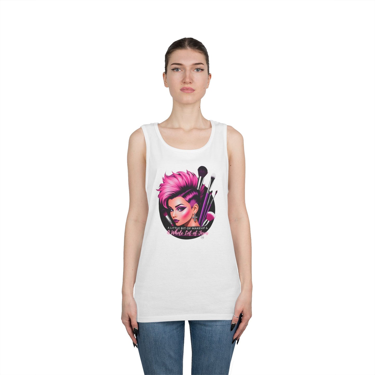A Little Bit of Makeup & A Whole Lot of Jesus Tank Top – Unisex Christian Tank – Bible Verse Shirt