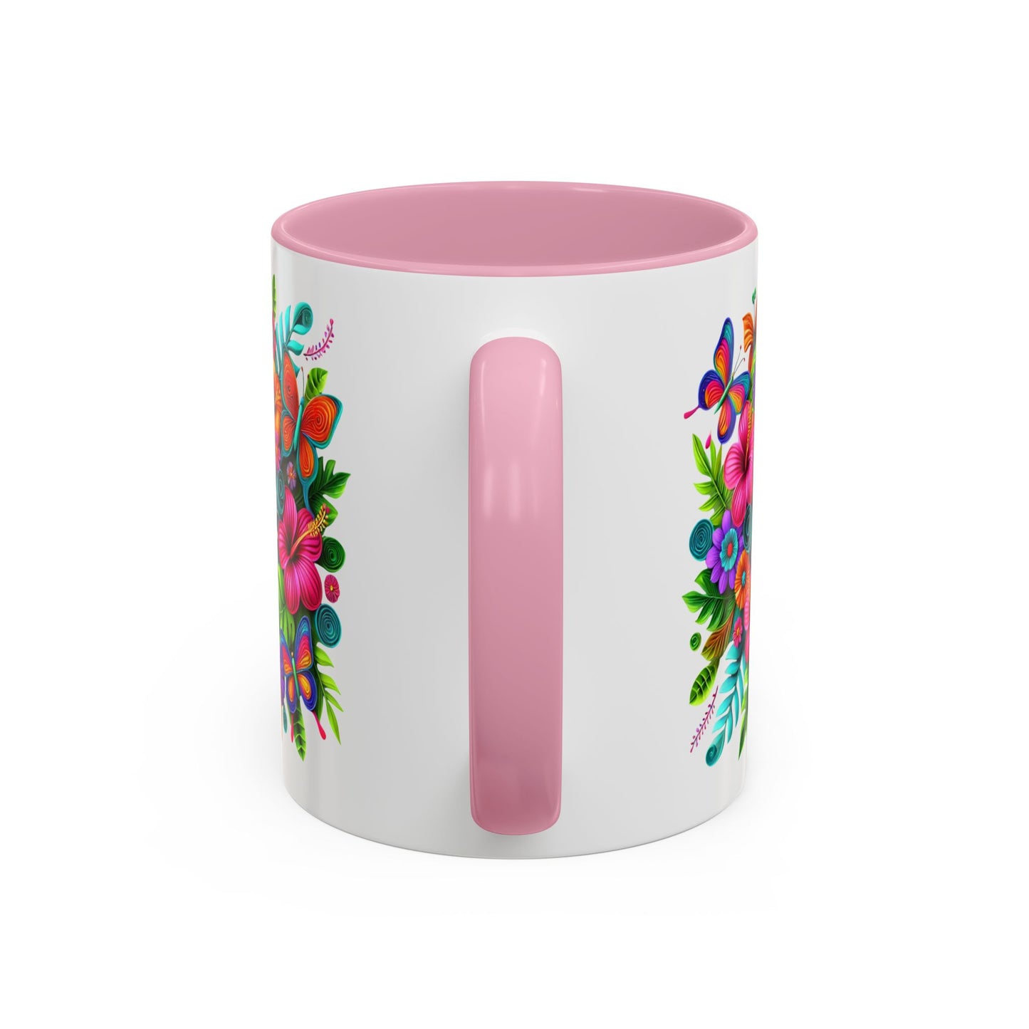Colorful Mugs - Let's Make Today Great Weekly Live Podcast A Little Bit of Makeup & Whole Lot of Jesus, Floral Hibiscus