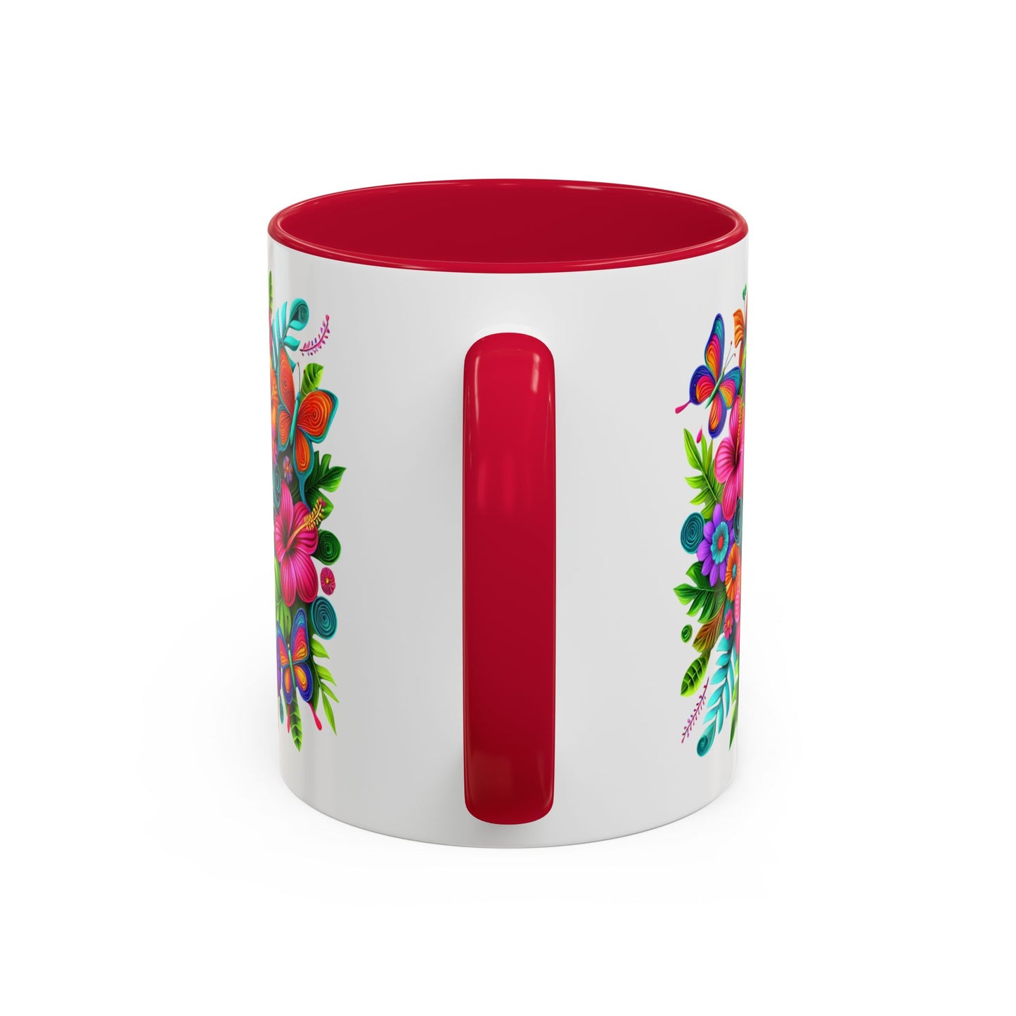 Colorful Mugs - Let's Make Today Great Weekly Live Podcast A Little Bit of Makeup & Whole Lot of Jesus, Floral Hibiscus