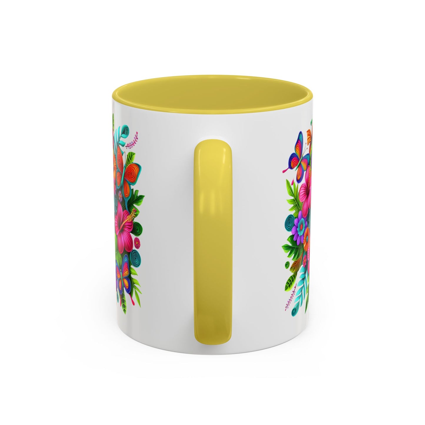 Colorful Mugs - Let's Make Today Great Weekly Live Podcast A Little Bit of Makeup & Whole Lot of Jesus, Floral Hibiscus