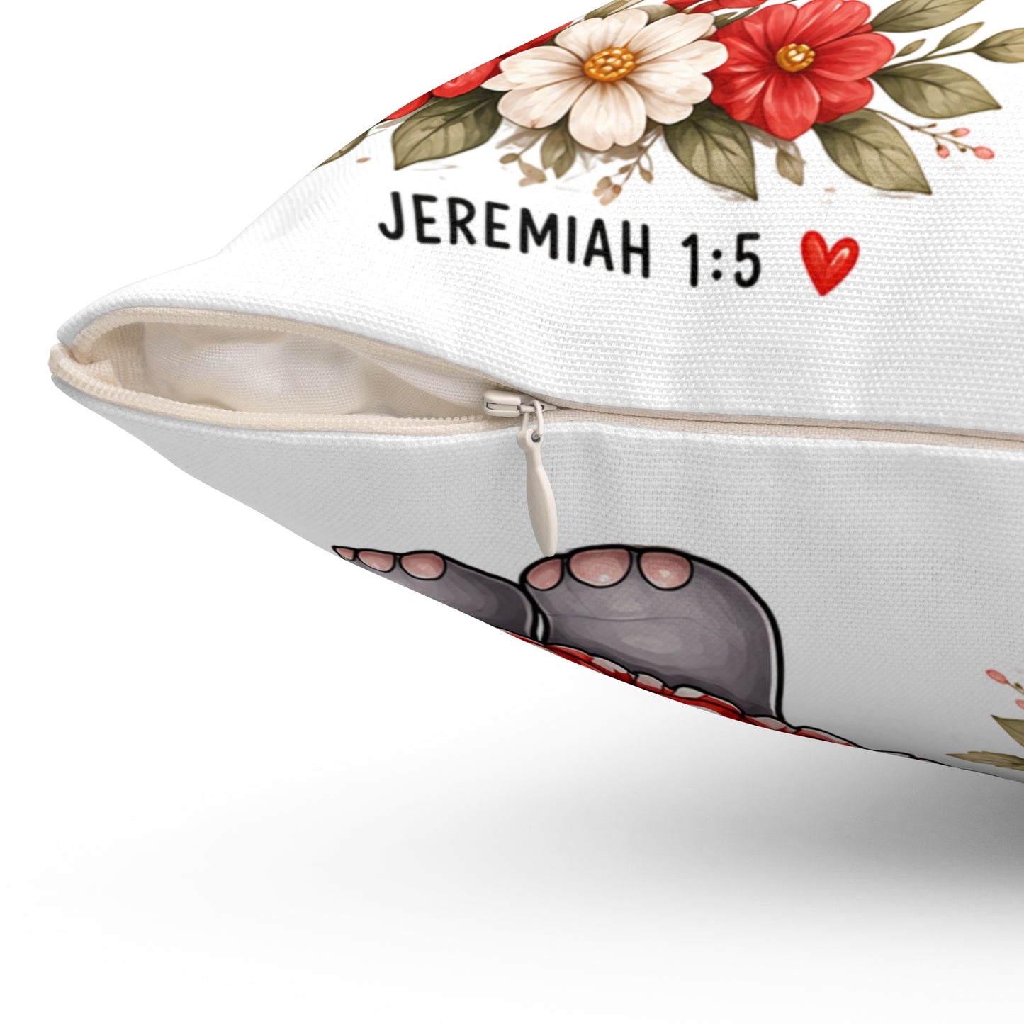 God Chose Me to Be a Mama Hippo, Mama Hippo Illustration Pillow | Cute Hippo Mom, Polka Dot Dress, Floral Accent