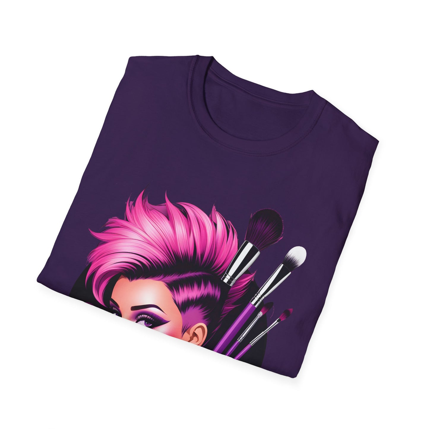 Makeup & Jesus Softstyle T-Shirt - Purple/Pink Inspirational Tee