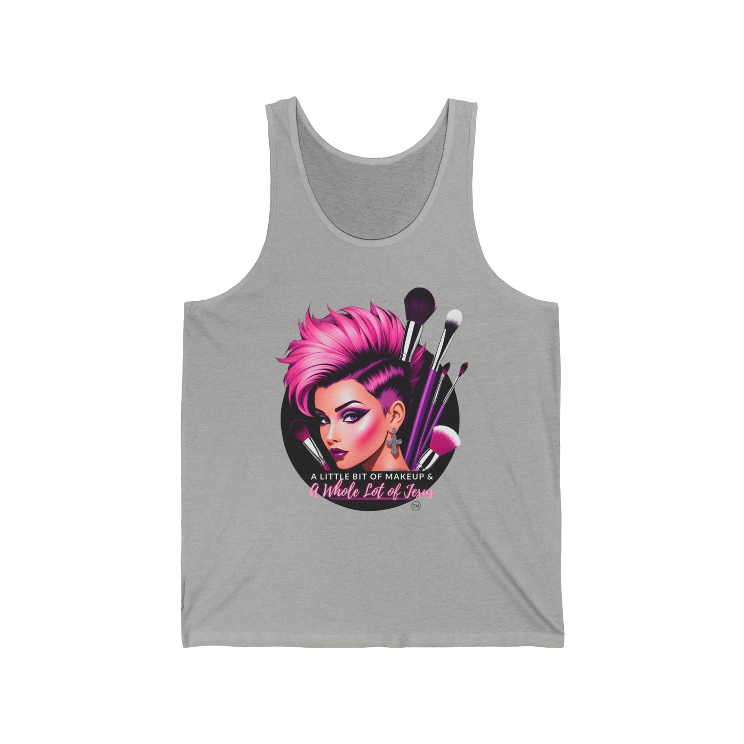 A Little Bit of Makeup & A Whole Lot of Jesus Tank – Unisex Christian Tank for Women – Inspirational Faith Tank - Tank Top