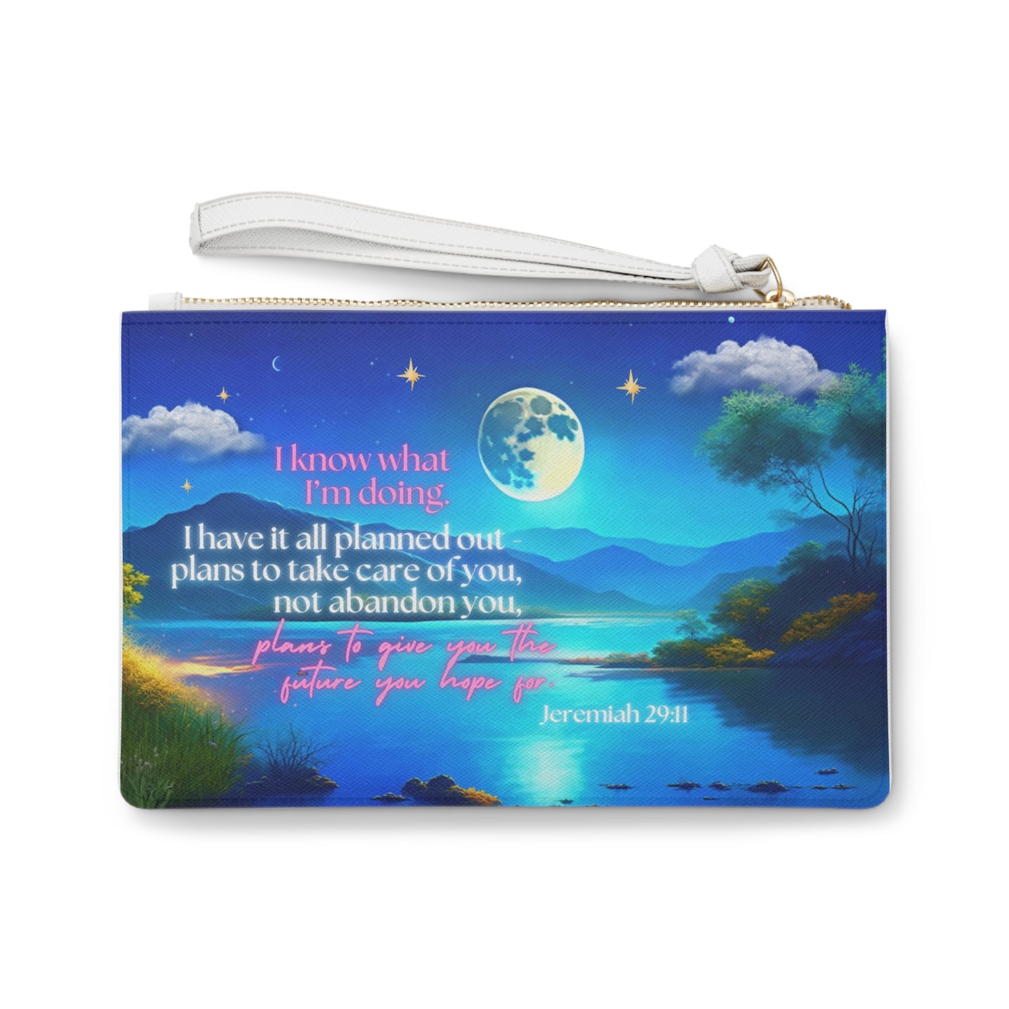 Jeremiah 29:11 Bible Verse Purse – Scripture-Inspired Vegan Leather Wristlet – Faith-Based Christian Clutch for Women