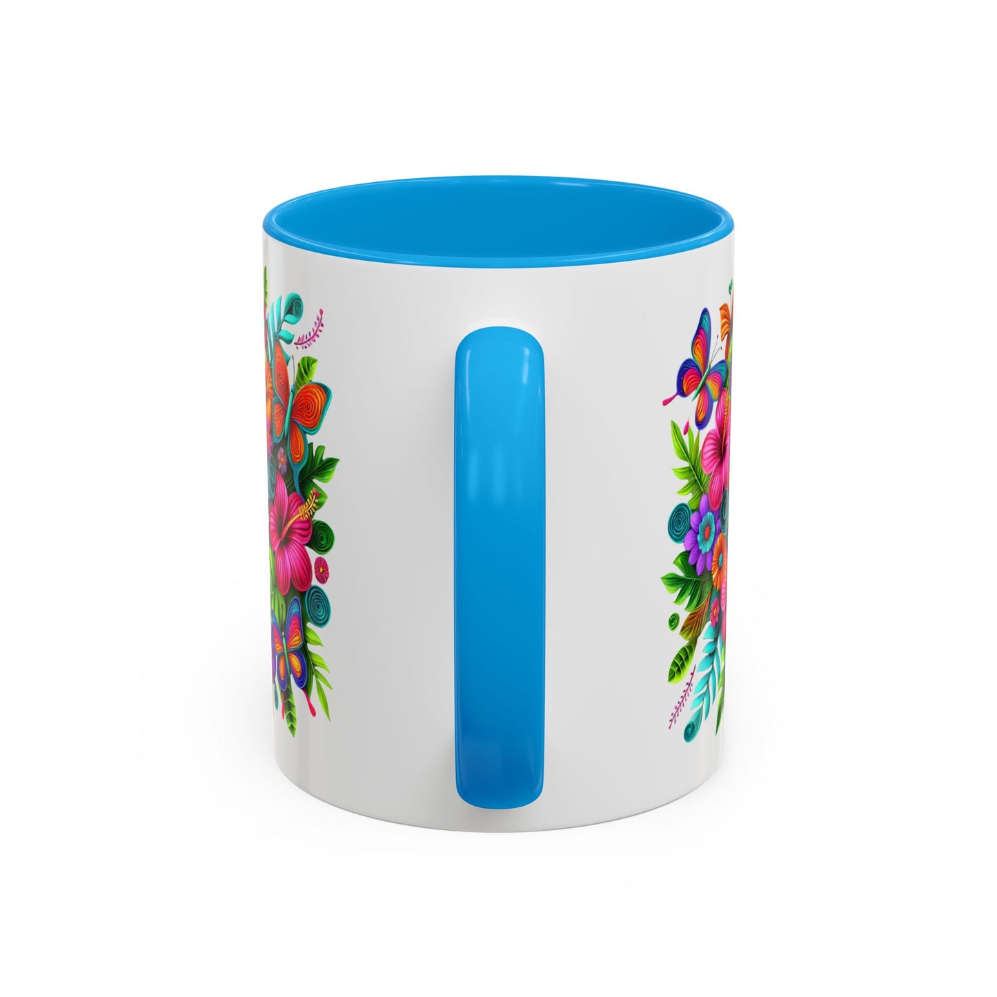 Colorful Mugs - Let's Make Today Great Weekly Live Podcast A Little Bit of Makeup & Whole Lot of Jesus, Floral Hibiscus