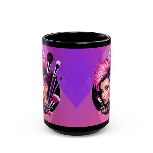 Inspirational Mug – A Little Bit of Makeup & A Whole Lot of Jesus 11oz Glossy Ceramic Coffee Mug, Christian Mug for Women