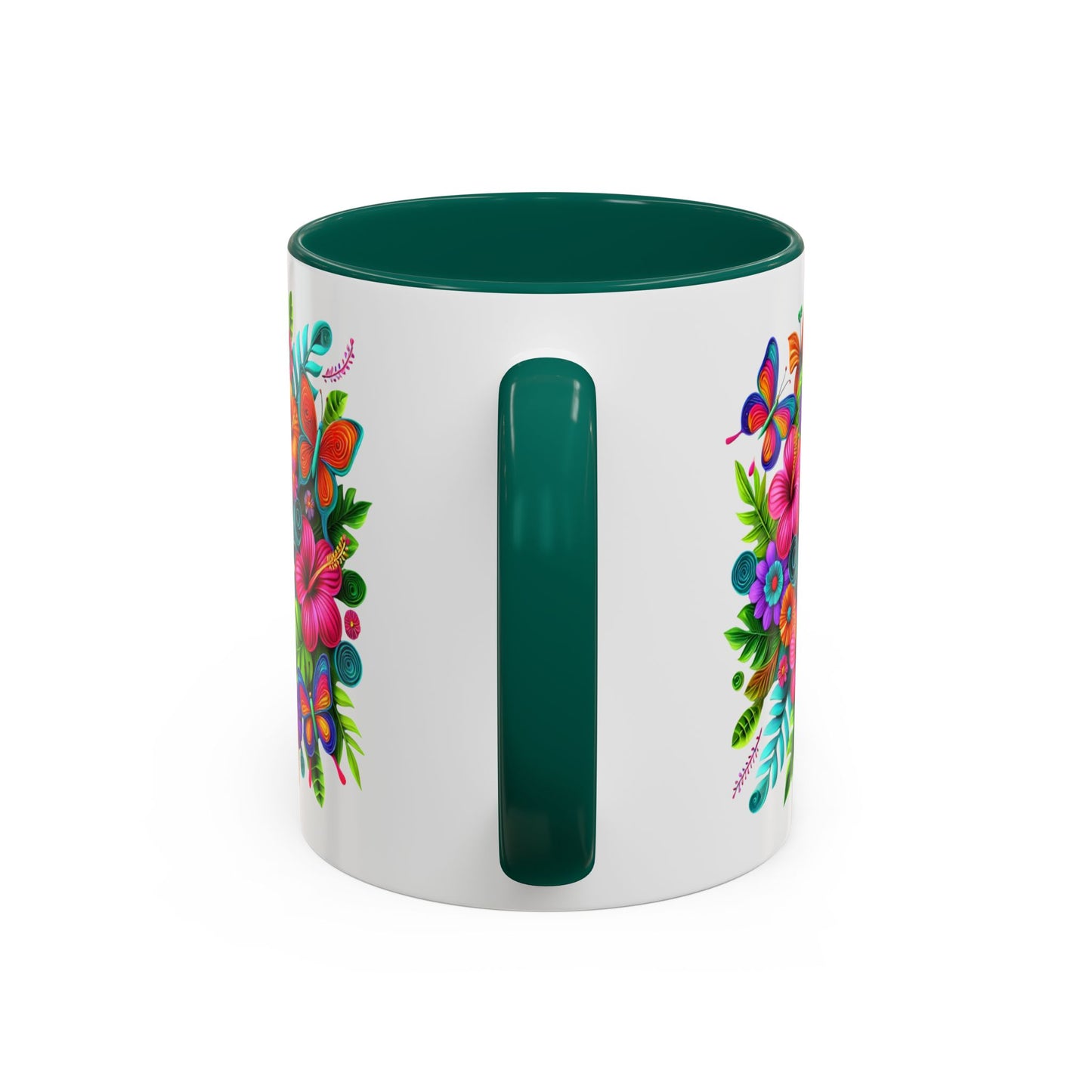 Colorful Mugs - Let's Make Today Great Weekly Live Podcast A Little Bit of Makeup & Whole Lot of Jesus, Floral Hibiscus