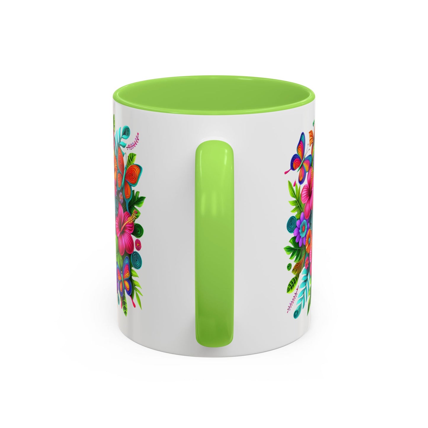 Colorful Mugs - Let's Make Today Great Weekly Live Podcast A Little Bit of Makeup & Whole Lot of Jesus, Floral Hibiscus