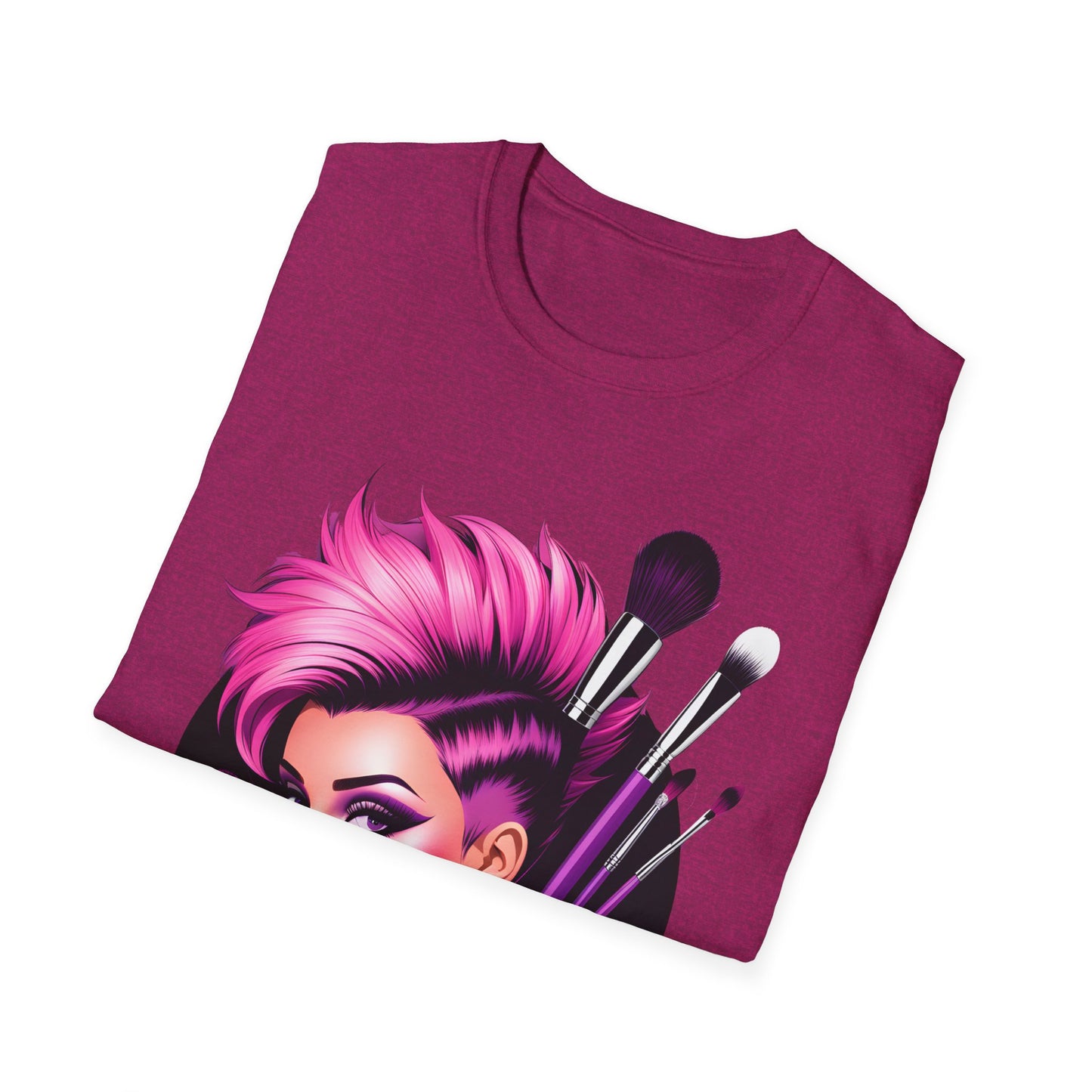 Makeup & Jesus Softstyle T-Shirt - Purple/Pink Inspirational Tee